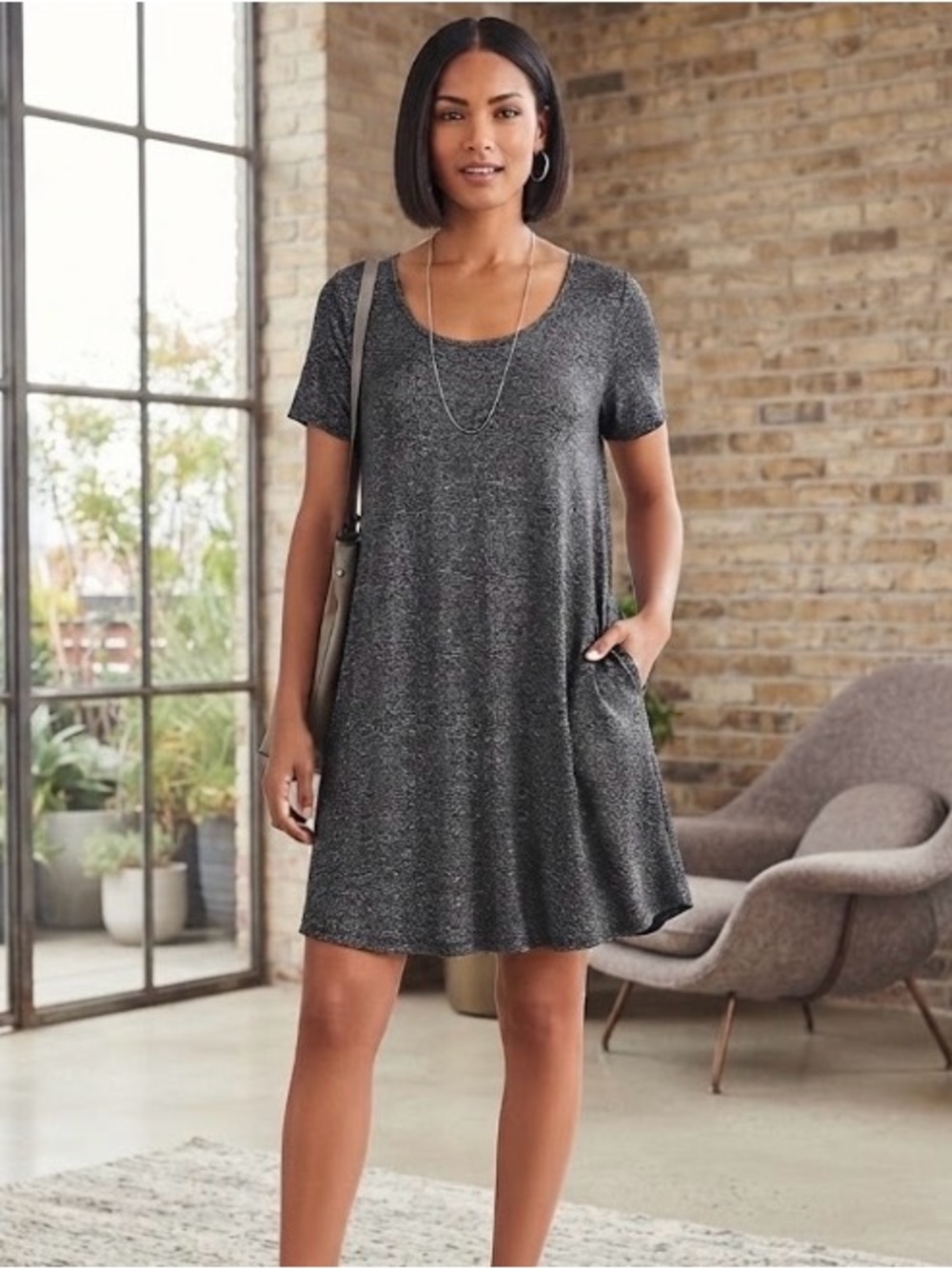 Vibe Scoop Neck Short Sleeve Dress